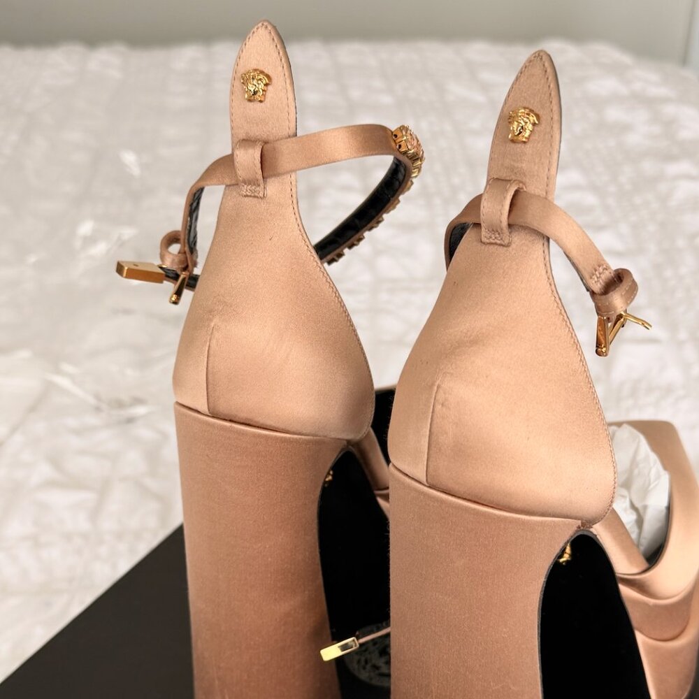 VERSACE Beige Aevitas Pointy Platform Heels - Picture 4 of 9